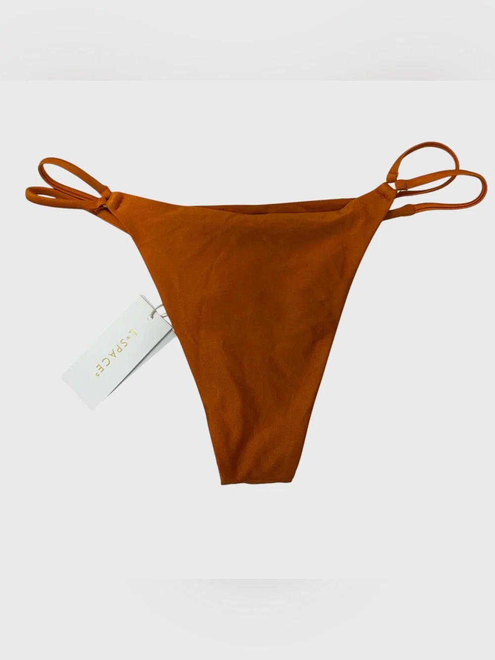 L Space NWT Orange Bitsy Cut Bikini Bottom Size Medium